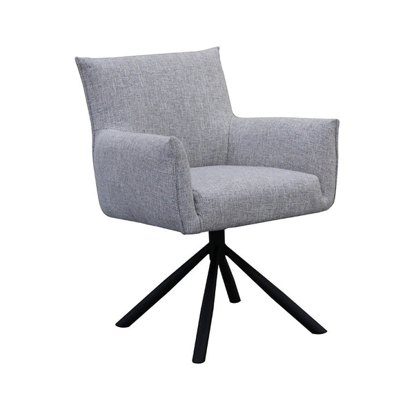 Admiral : Swivel Dining Chair Light Grey Fabric