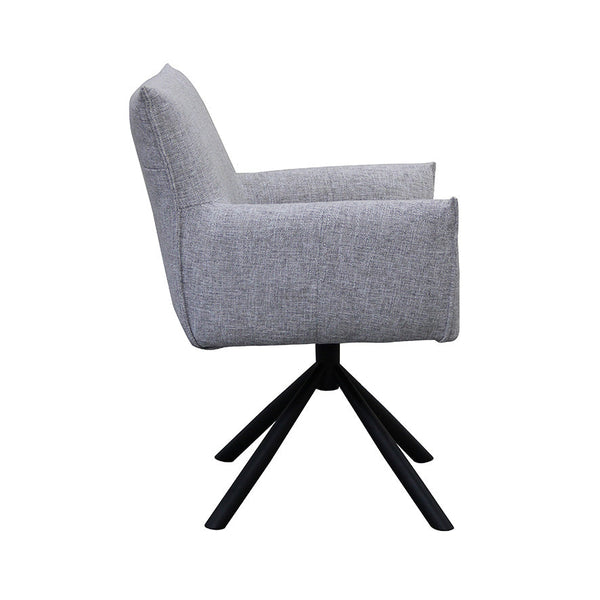 Admiral : Swivel Dining Chair Light Grey Fabric