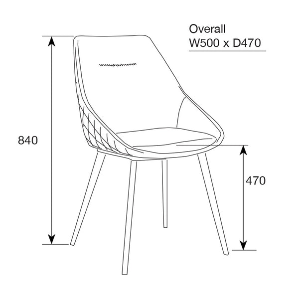 Ashley : Black Velvet Dining Chair with Black Legs - Modern Home Furniture