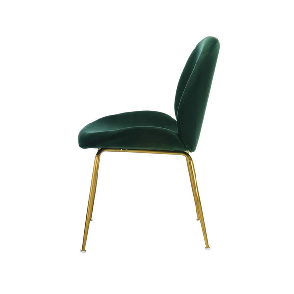 Astra Dining Chair Green Velvet with Gold Leg