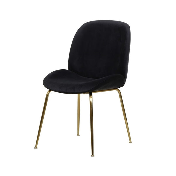 Astra Dining Chair Black Velvet with Gold Leg