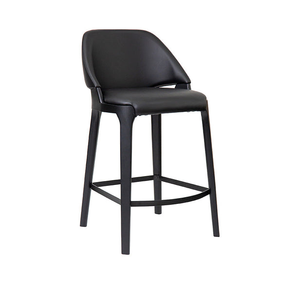 Baylor : Bar Stool Black Pu - Black Frame