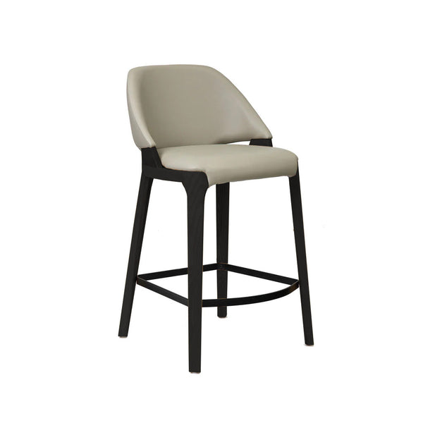 Baylor : Bar Stool Pewter Pu - Black Frame