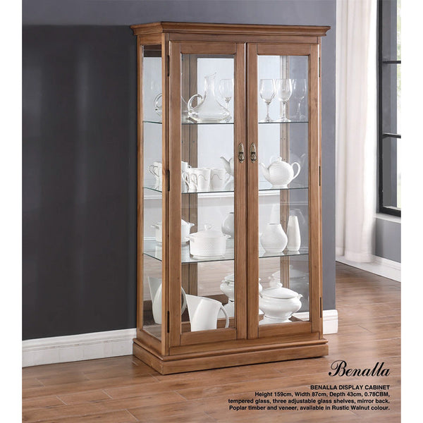 Benalla : Display Cabinet Rustic Walnut