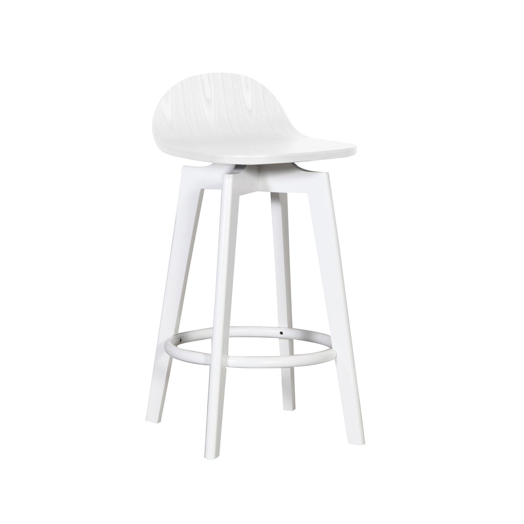 Caulfield : Bar Stool Solid Seat White