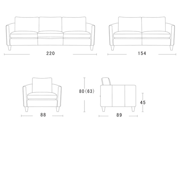 Churchill : Leather Sofa with Metal Legs - Modern Home Furniture