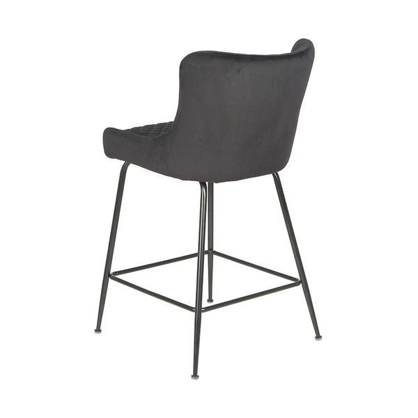 Dario : Bar Stool Black Frame Black Velvet