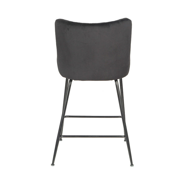 Dario : Bar Stool Black Frame Black Velvet