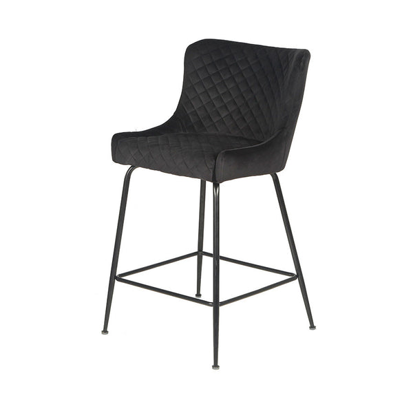 Dario : Bar Stool Black Frame Black Velvet