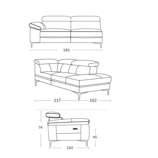 Daydream : Corner chaise sofa in Fabric