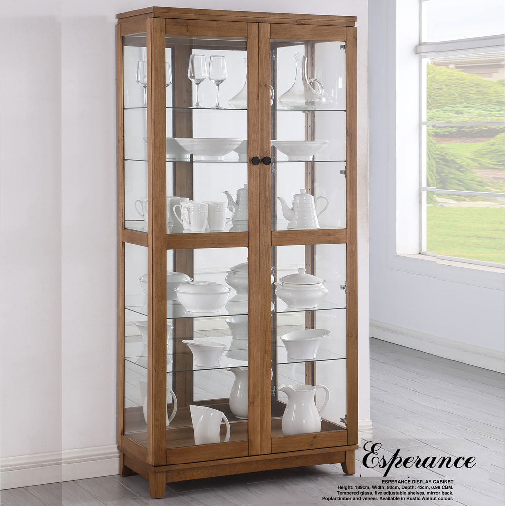 Esperance : Display Cabinet Rustic Walnut