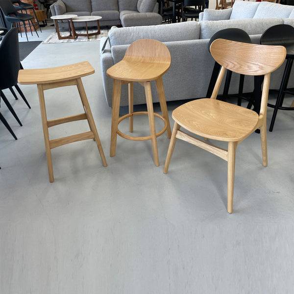 Caulfield : Bar Stool Solid Seat Natural