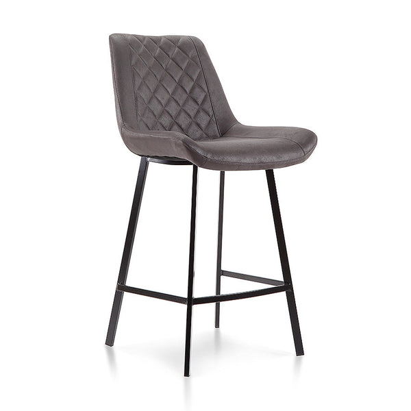 Flynn : Bar Stool Ultra Suede Charcoal