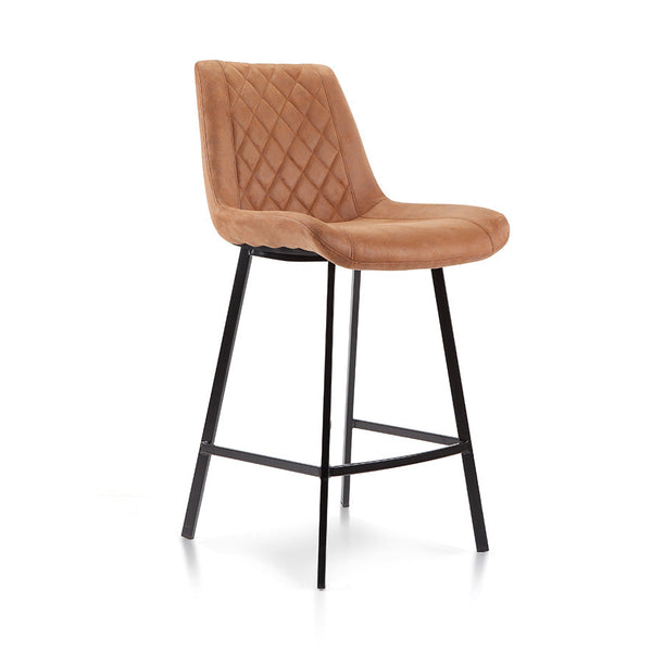 Flynn : Bar Stool Ultra Suede Cognac