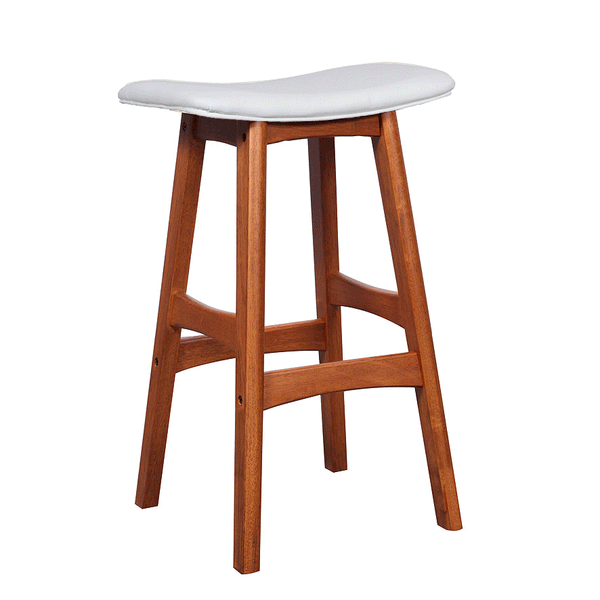 Gangnam bar stool teak with white pu