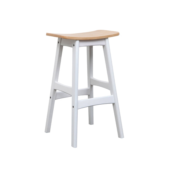 Gangnam : Bar Stool Solid Seat Natural / White