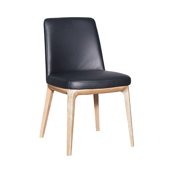 Juno : Dining Chair Natural / Black Leather