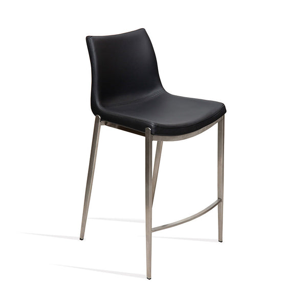 Lennox : Bar Stool Stainless Steel / Black Seat