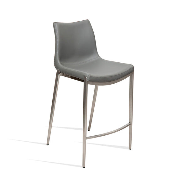 Lennox : Bar Stool Stainless Steel / Grey Seat