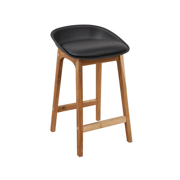 Loire : Bar Stool Oak with Black Seat