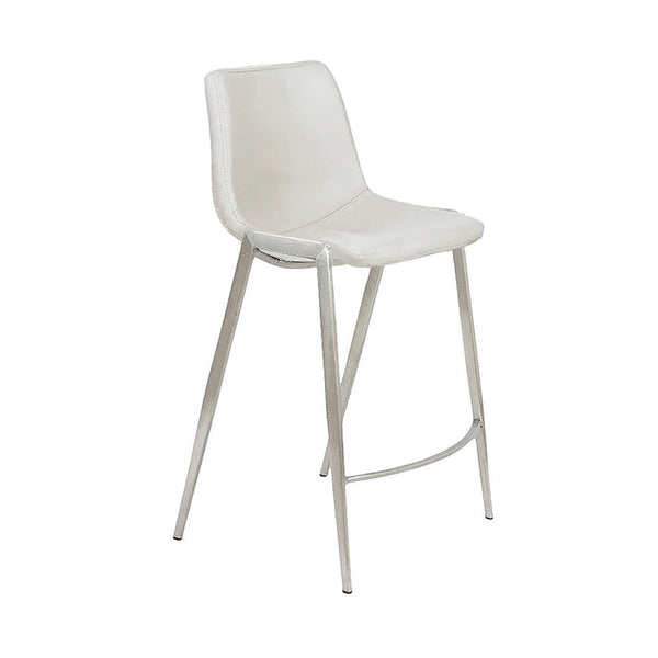 Nadia : Bar Stool Stainless Steel frame White Seat