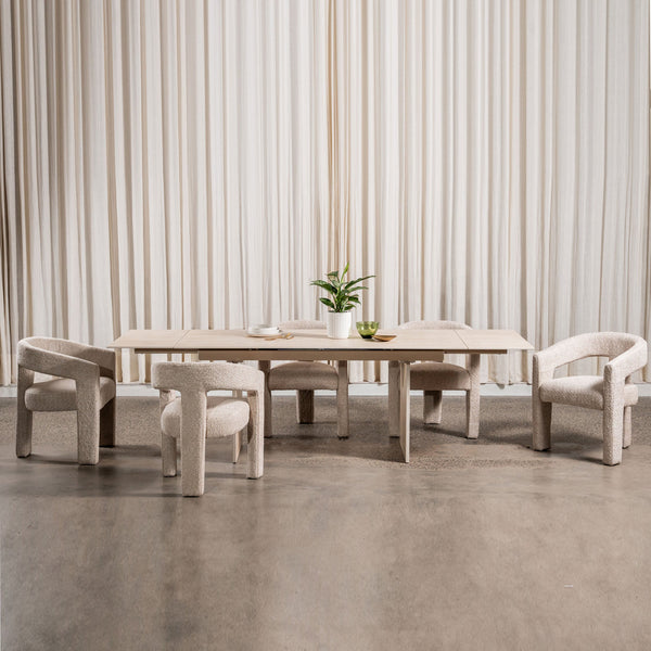 Nero : Extension Dining Table with 8 Bordeaux Chairs