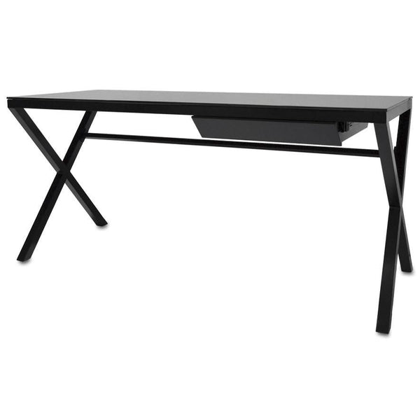 Nexus : Desk Black Metal Desk with Drawer - Modern Home Furniture