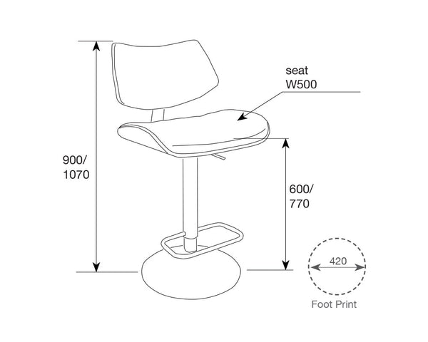 Norma : Bar Stool Black