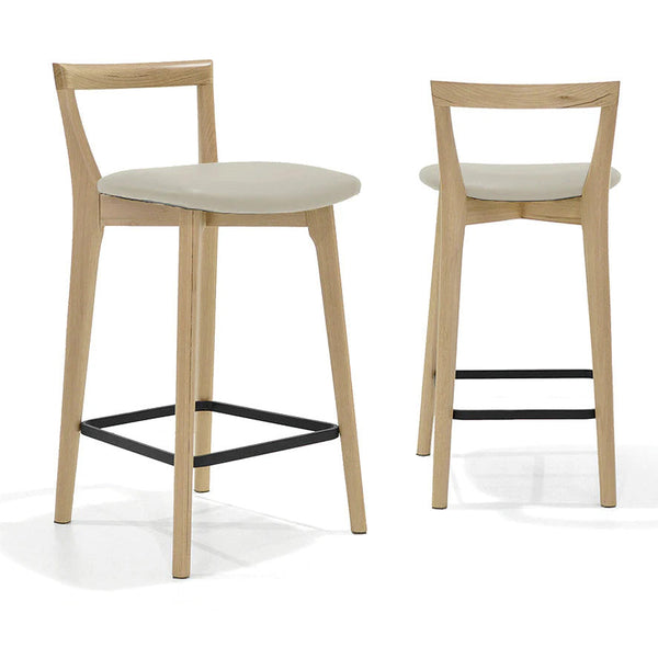 Oliver : Bar Stool Taupe PU Seat