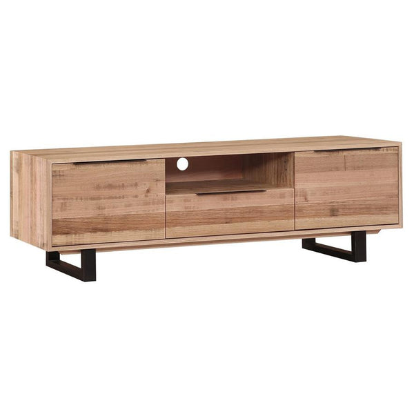 Rider : TV Unit in Rough Sawn Tasmanian Oak & Black Legs - Modern Home Furniture