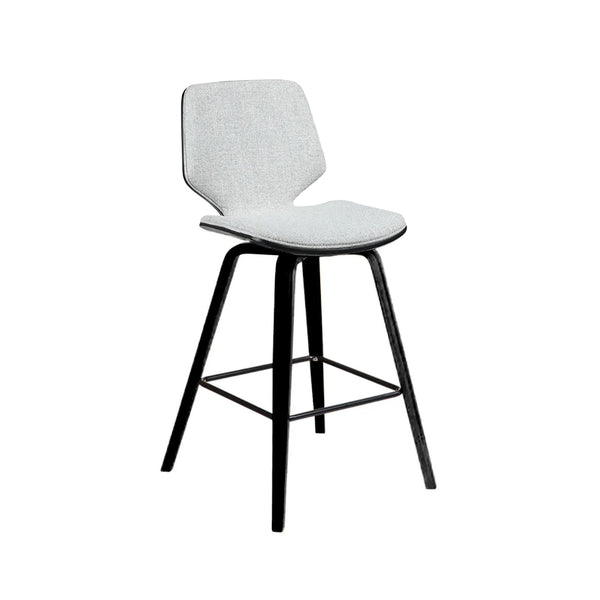 Ryde : Bar Stool Black / Light Grey Fabric