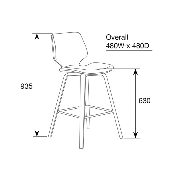 Ryde : Oak Bar Stool - Modern Home Furniture