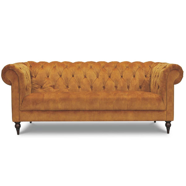 Shabby Chic : Chesterfield Sofa in Velvet Fabric