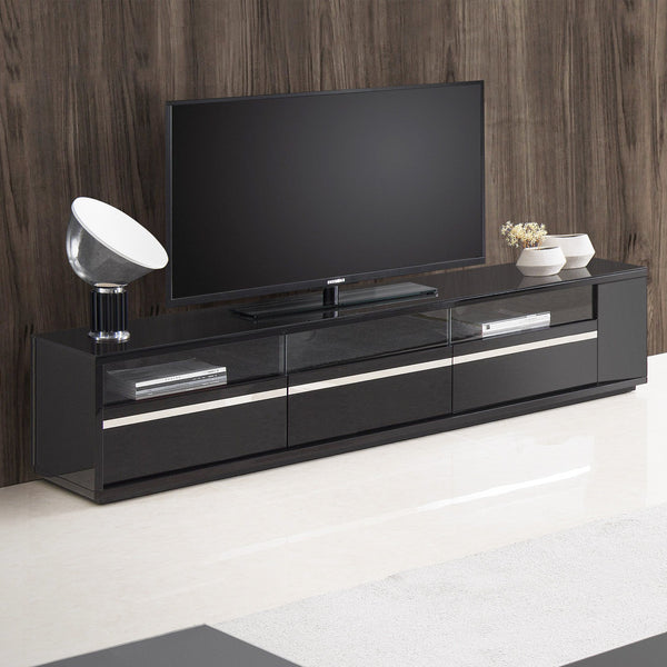 Vico entertainment unit in black gloss 2.0m