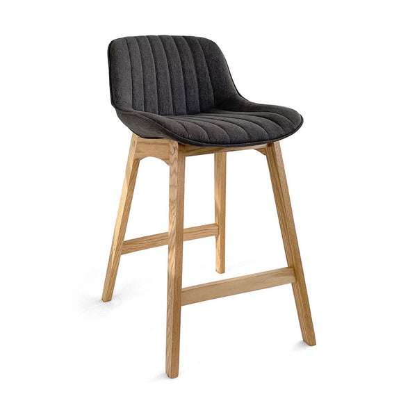 Zoe : Bar Stool Charcoal Fabric