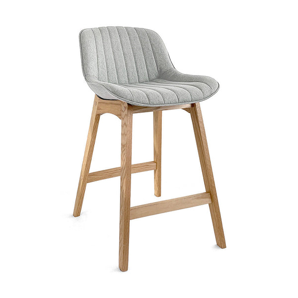 Zoe : Bar Stool Light Grey Fabric